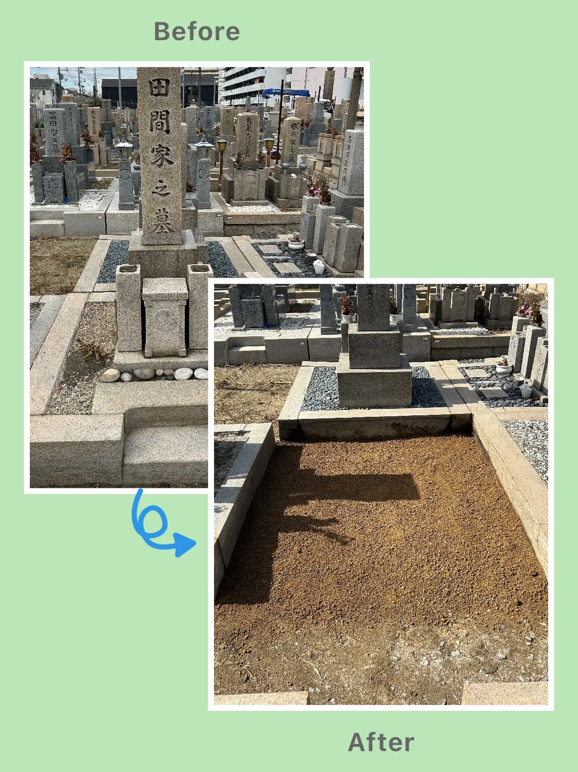 東大阪市　長瀬墓地で墓じまい