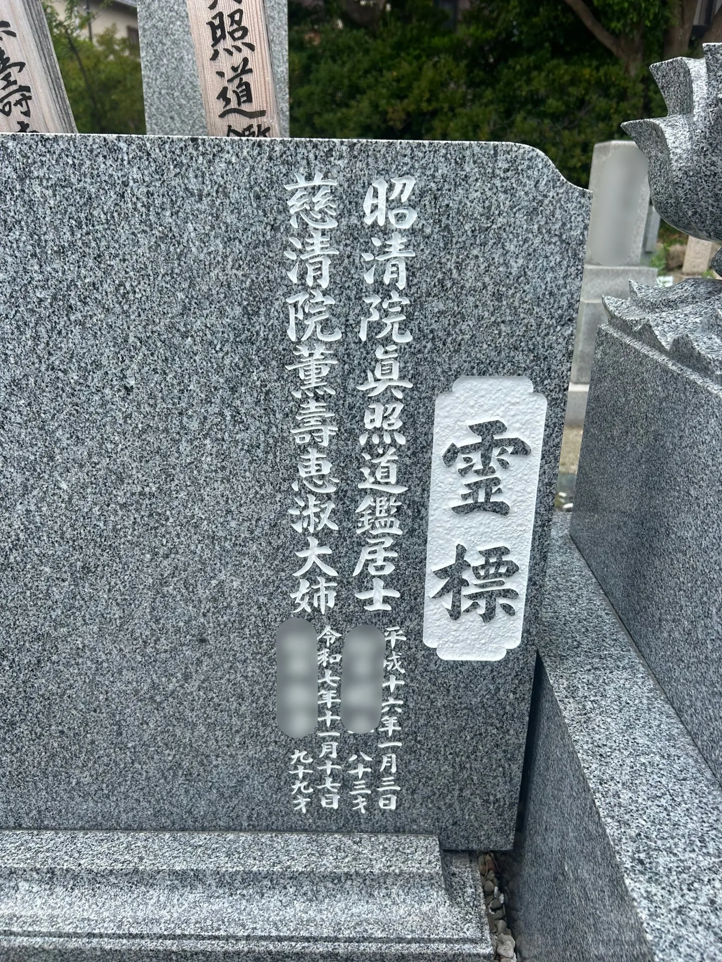 満池谷墓地で彫刻